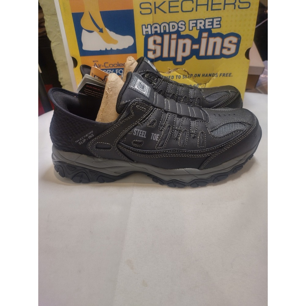 Skechers Hands Free Slip-in Cankton Faison Steel Toe Work Shoe Black 11.5 200211 - Picture 5 of 9